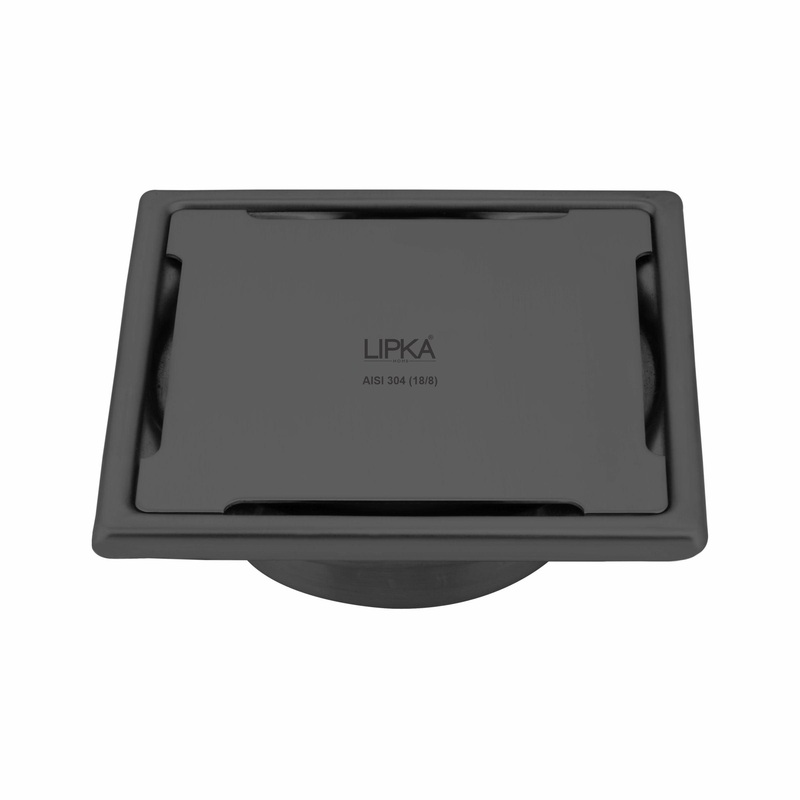 Yellow Exclusive Square Floor Drain in Black PVD Coating (6 x 6 Inches) with Cockroach Trap – LIPKA