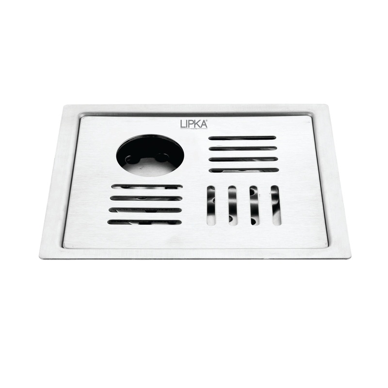 Alpha Deluxe Square Flat Cut Floor Drain (5 x 5 Inches) with Hole – LIPKA