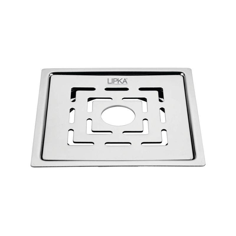 Charlie Deluxe Square Flat Cut Floor Drain (5 x 5 Inches) with Hole – LIPKA