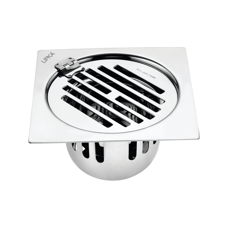 Golden Classic Jali Square Flat Cut Floor Drain (5.5 x 5.5 Inches) with Hinge and Cockroach Trap – LIPKA