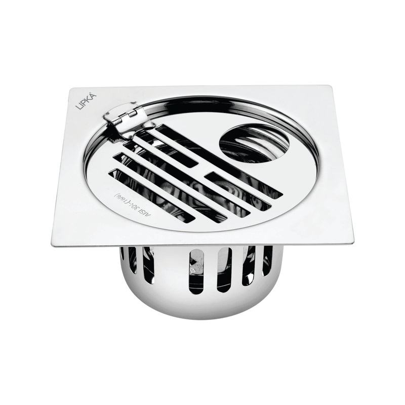 Golden Classic Jali Square Flat Cut Floor Drain (5 x 5 Inches) with Hinge, Hole and Cockroach Trap – LIPKA
