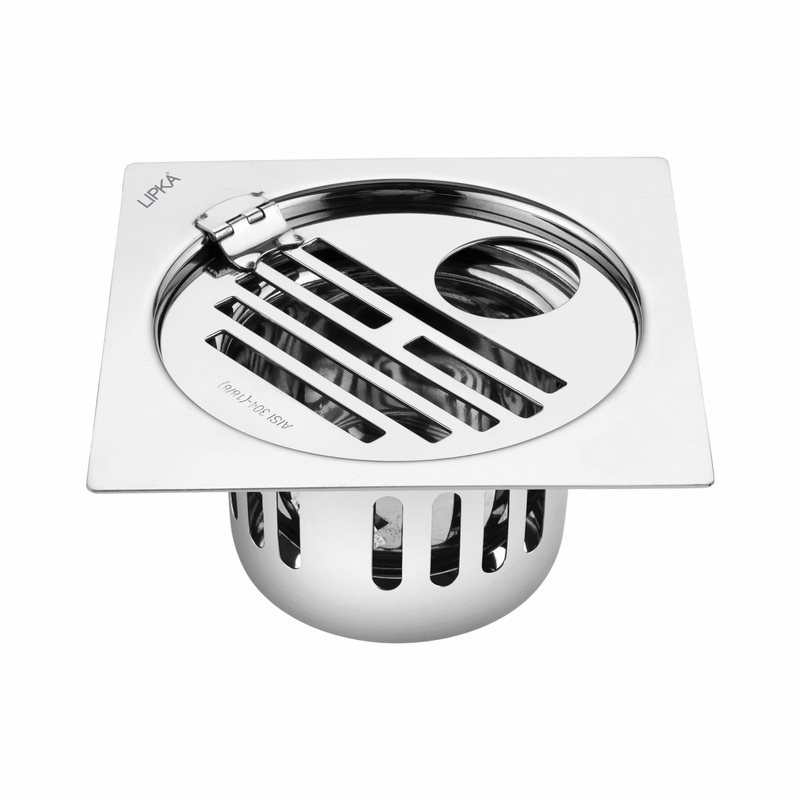 Golden Classic Jali Square Flat Cut Floor Drain (6 x 6 Inches) with Hinge, Hole and Cockroach Trap – LIPKA