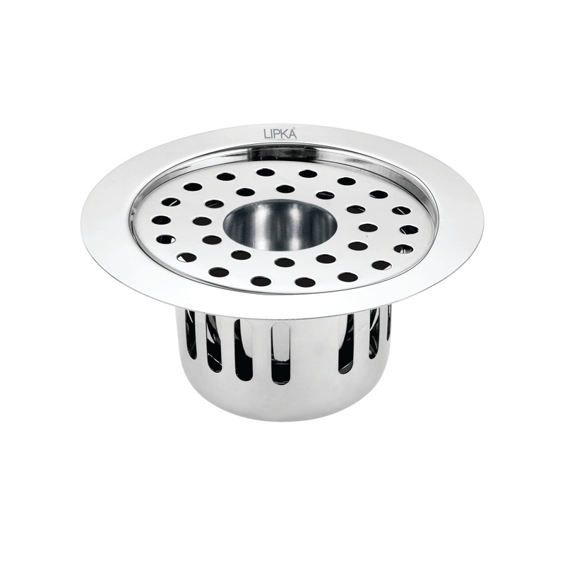 Round Flat Cut Floor Drain (5.5 inches) with Cockroach Trap & Hole – LIPKA