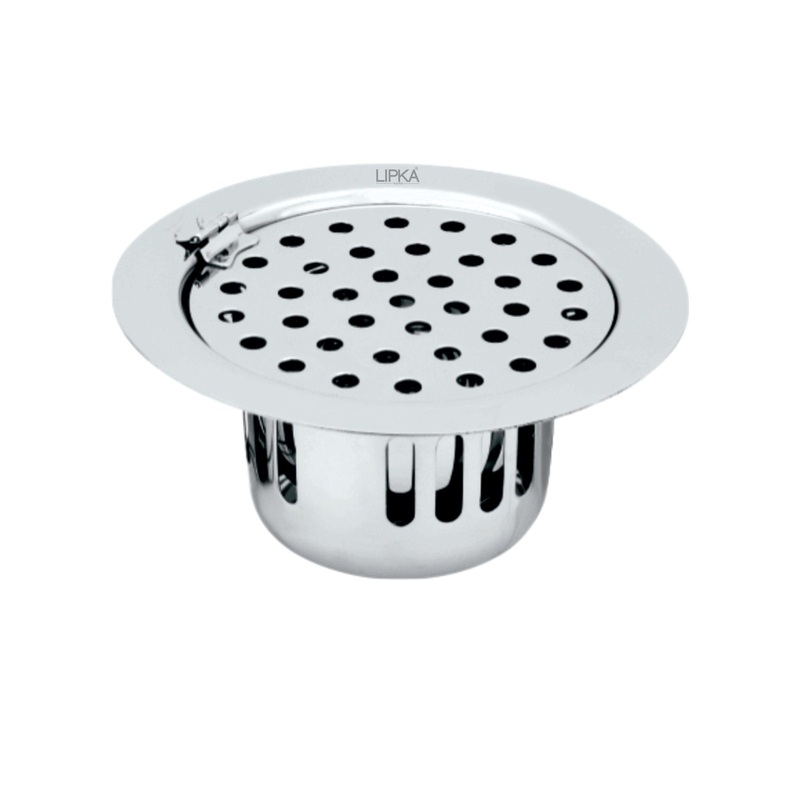 Round Flat Cut Floor Drain (5.5 inches) with Hinge & Cockroach Trap – LIPKA