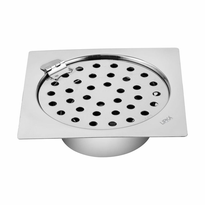 Super Sleek Square Flat Cut Floor Drain (6 x 6 Inches) with Hinge and Cockroach Trap – LIPKA