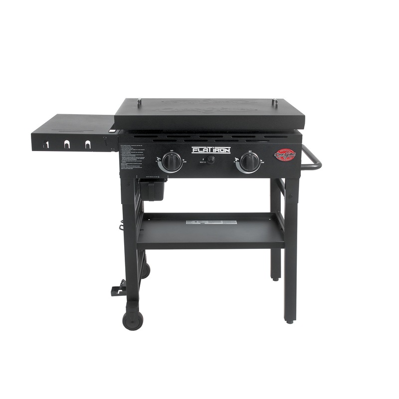2-Burner Flat Iron Gas Griddle with Lid