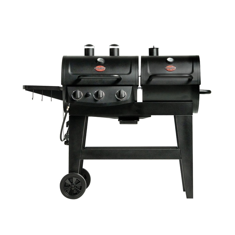 Dual-Fuel Pro 3-Burner Gas and Charcoal Grill and Smoker